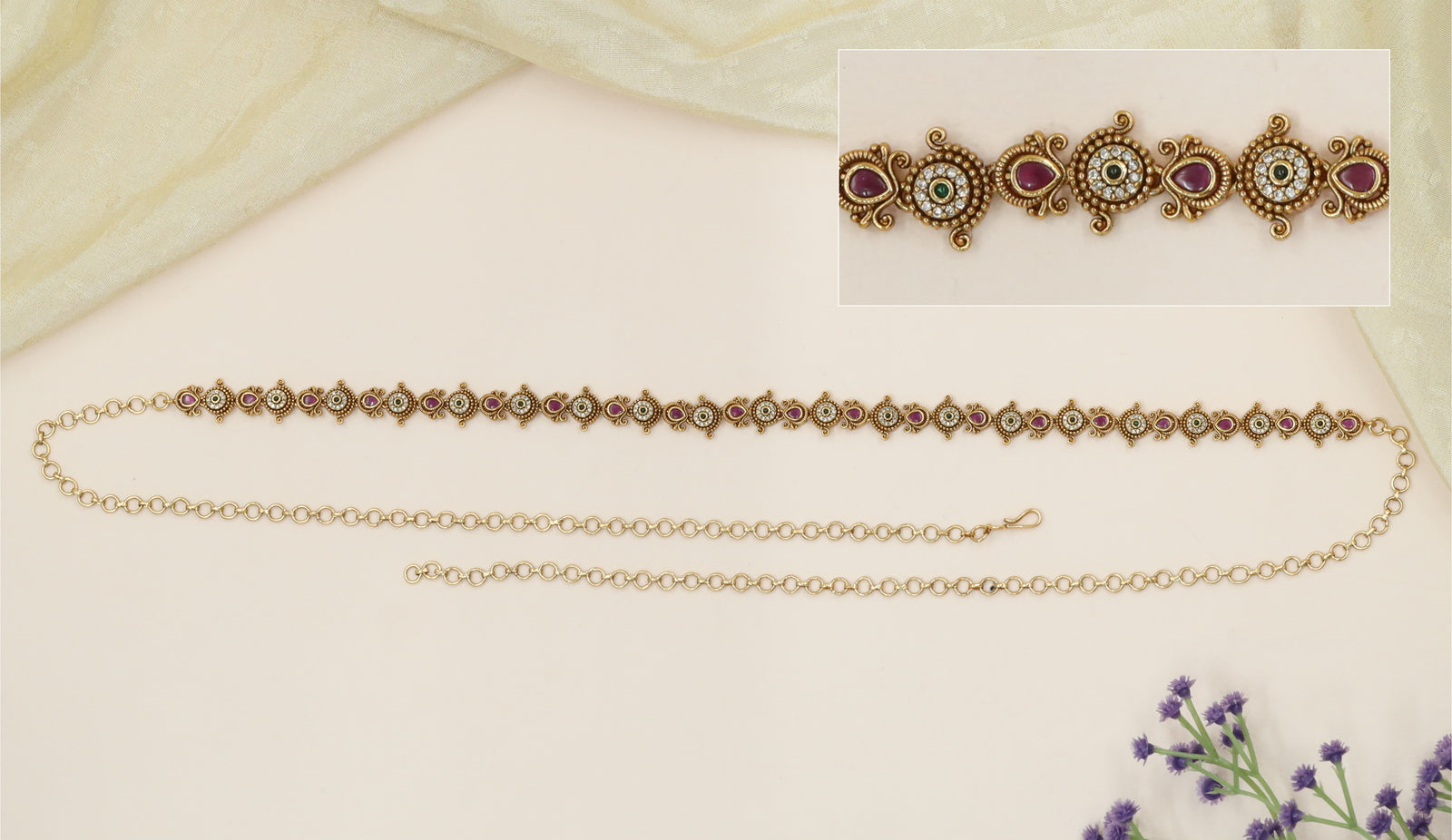 Uniform Bloom Panel Waist Belt with Precision Connector Links