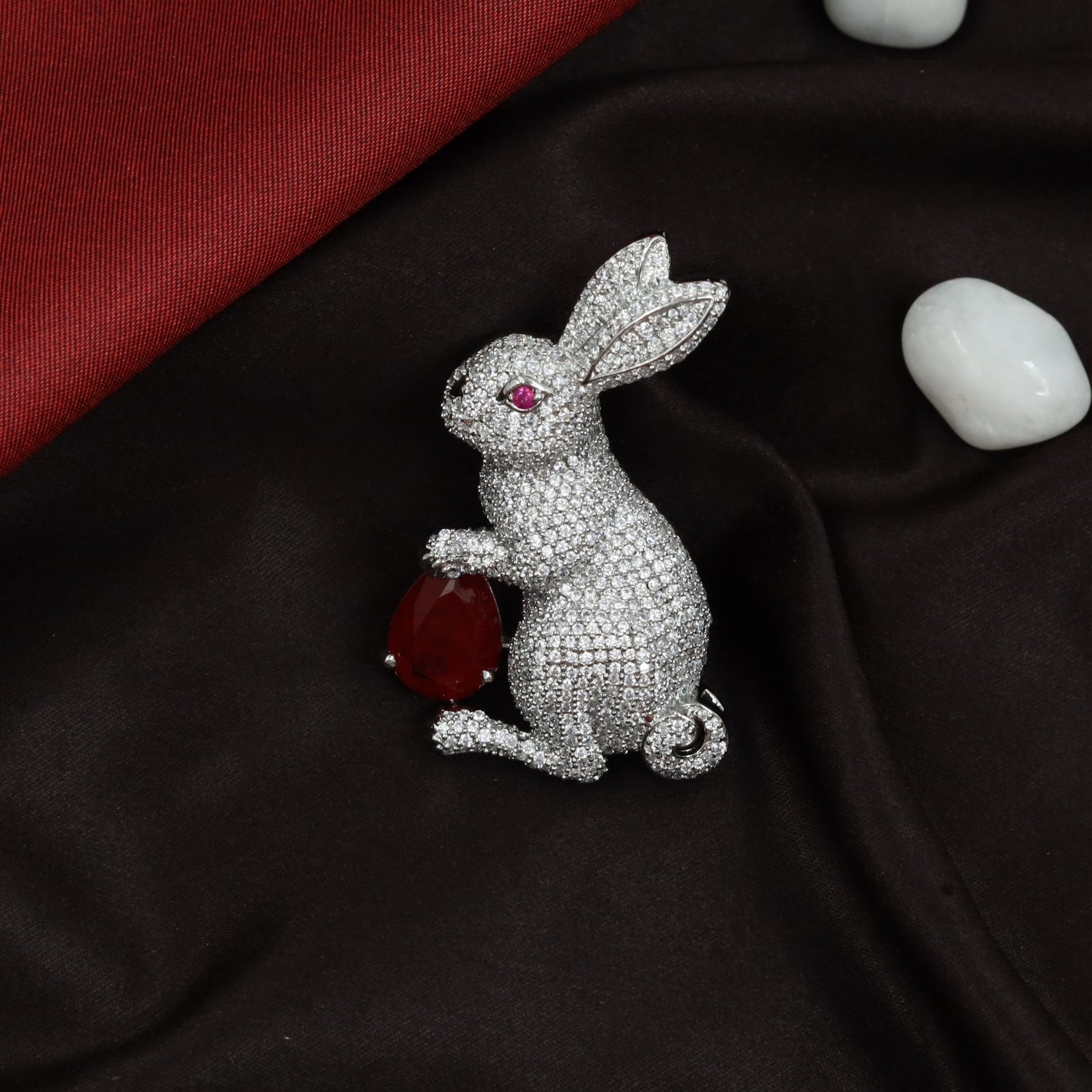 Distinctive Crystal Rabbit Emblem with Radiant Drop
