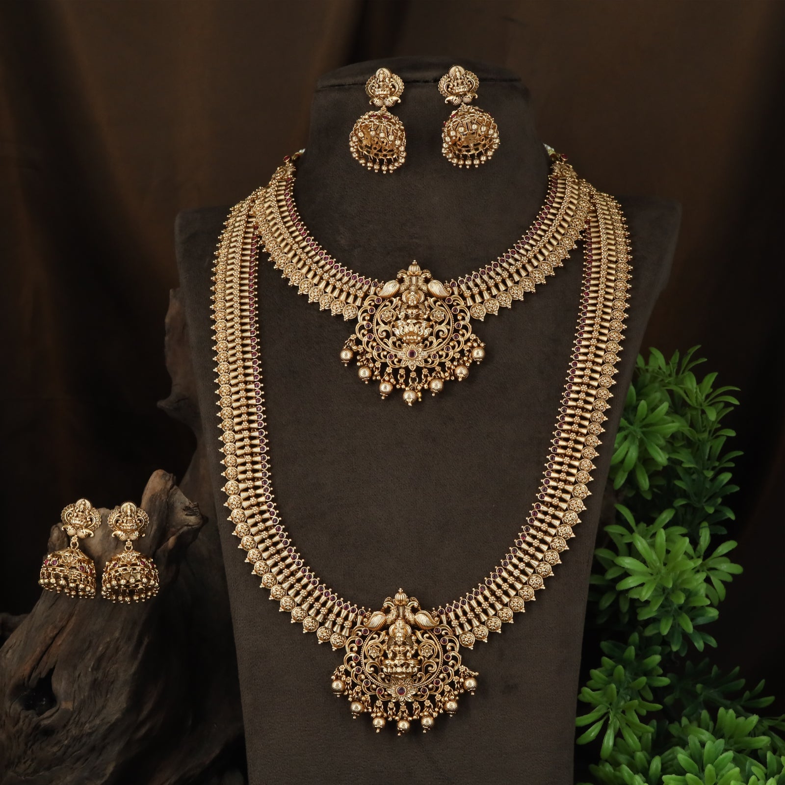 Divine Lakshmi Crowned Pendant with Layered Coin Harmony Set