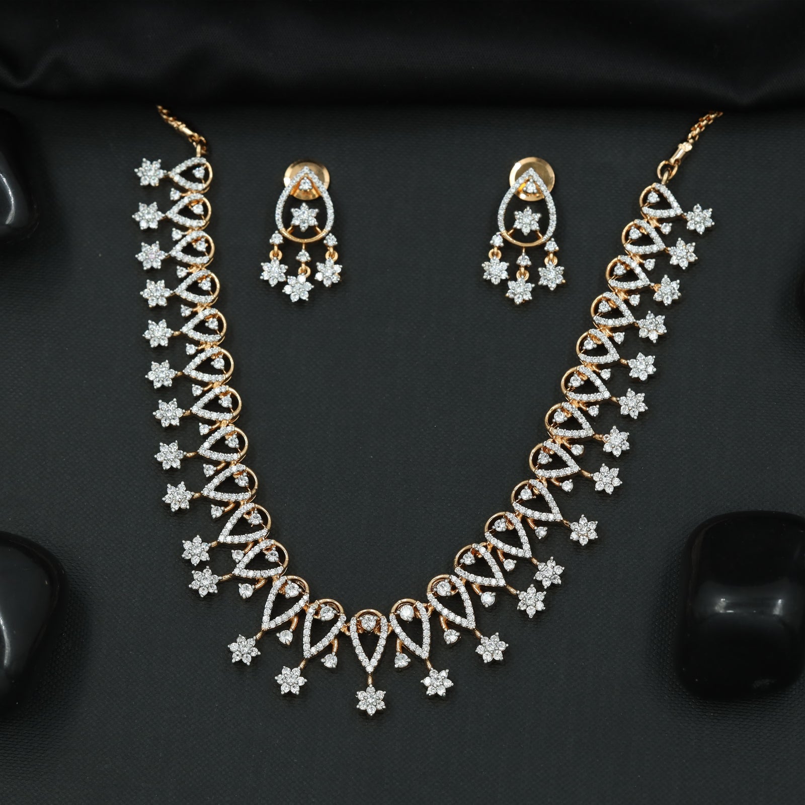Aurora Loopwork Necklace Set with Dangling Constellation Charms