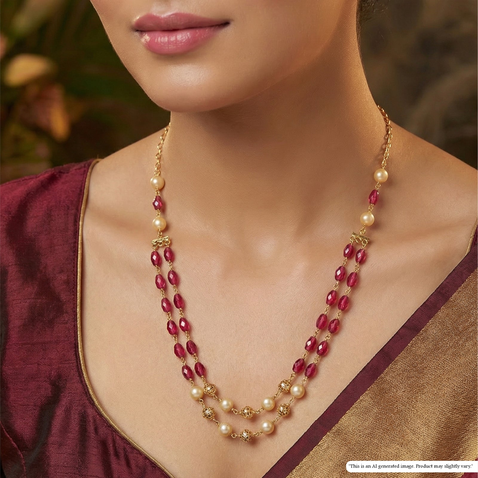 Graceful Multi Strand with Drop Bead Arrangement