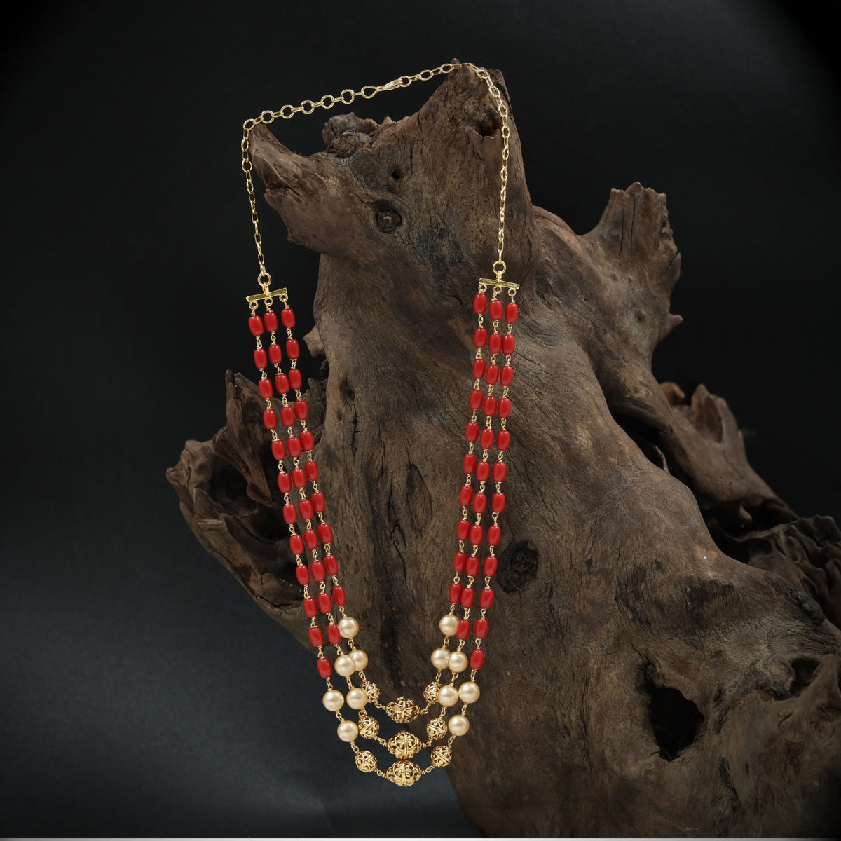 Vibrant Multi Strand Beads Chain with Cascading Drop Detailing