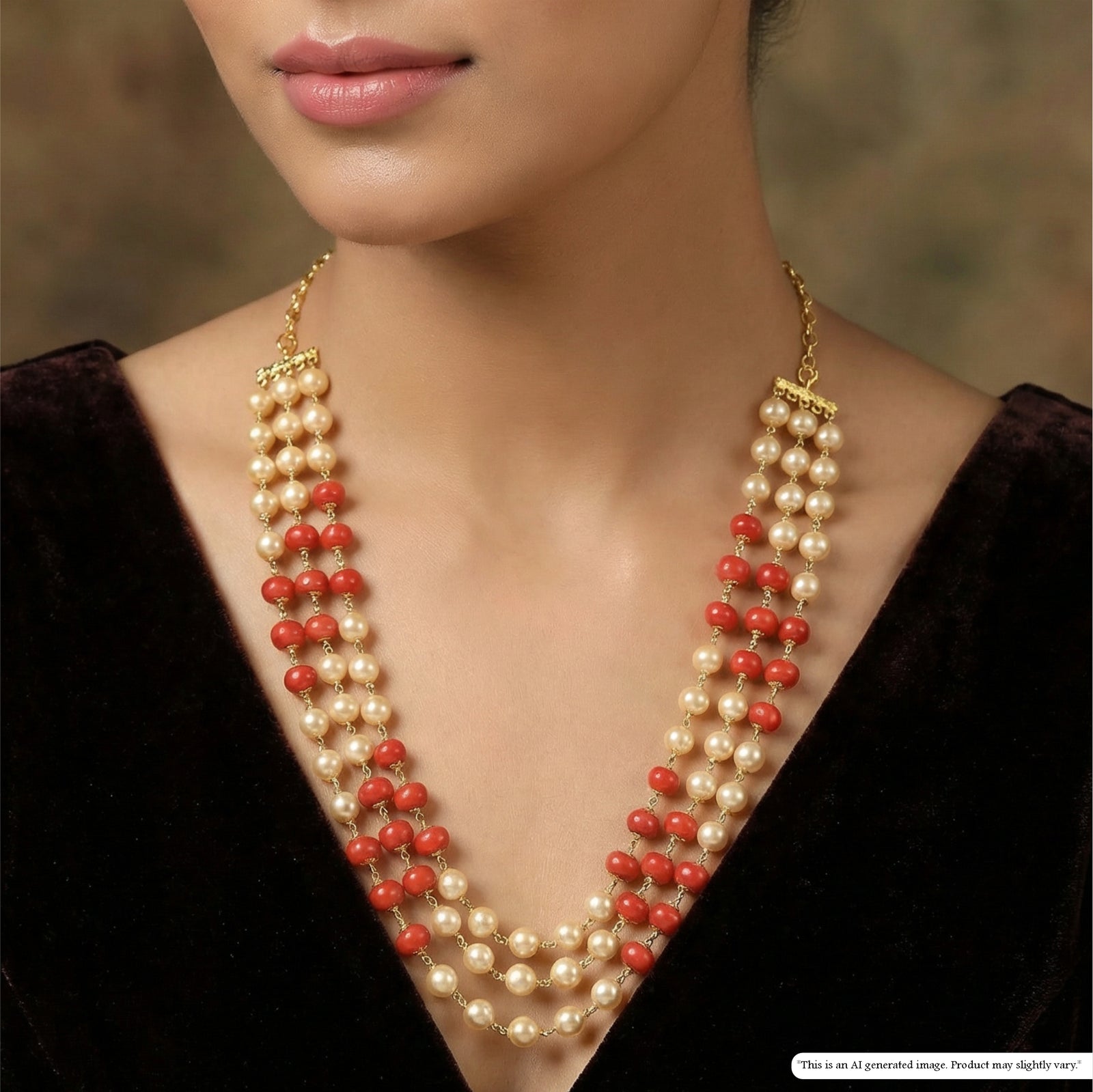 Graceful Parallel Beads Chain with Mixed Round Units and Layered Lower Drapes