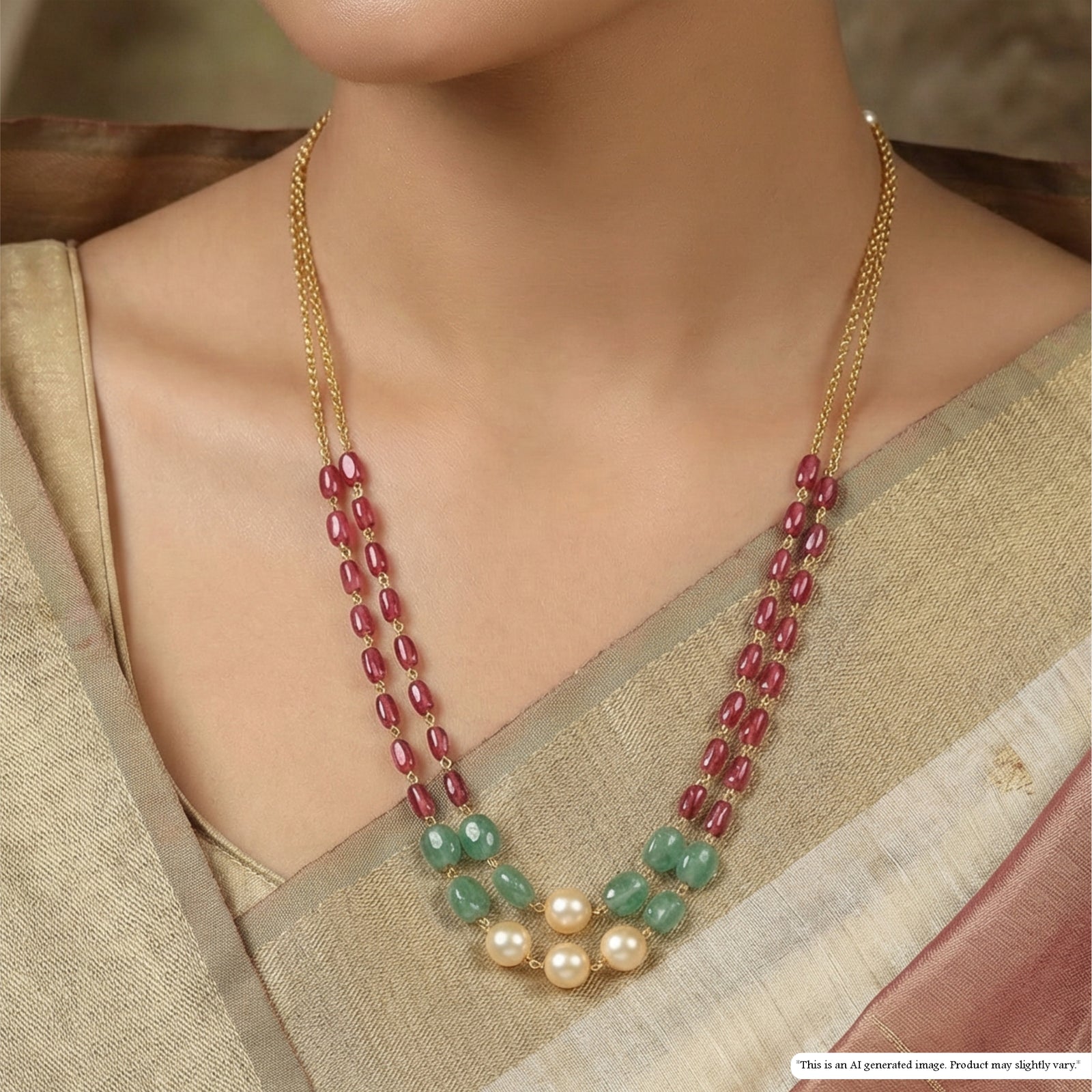 Radiance Double Line Chain with Structured Bead Flow