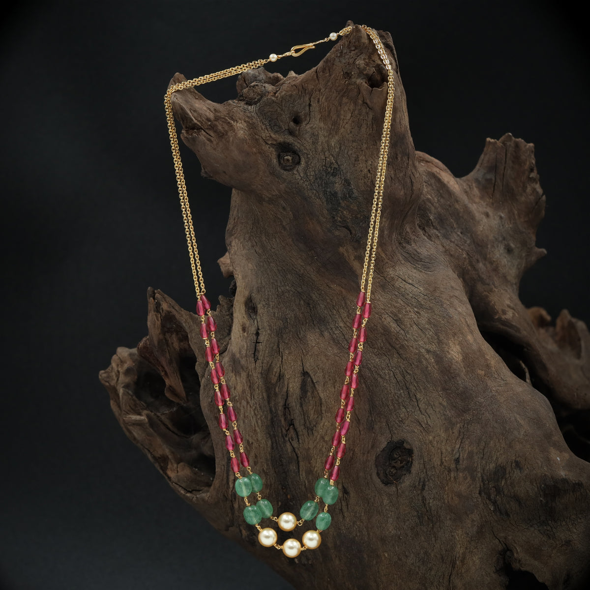 Radiance Double Line Chain with Structured Bead Flow