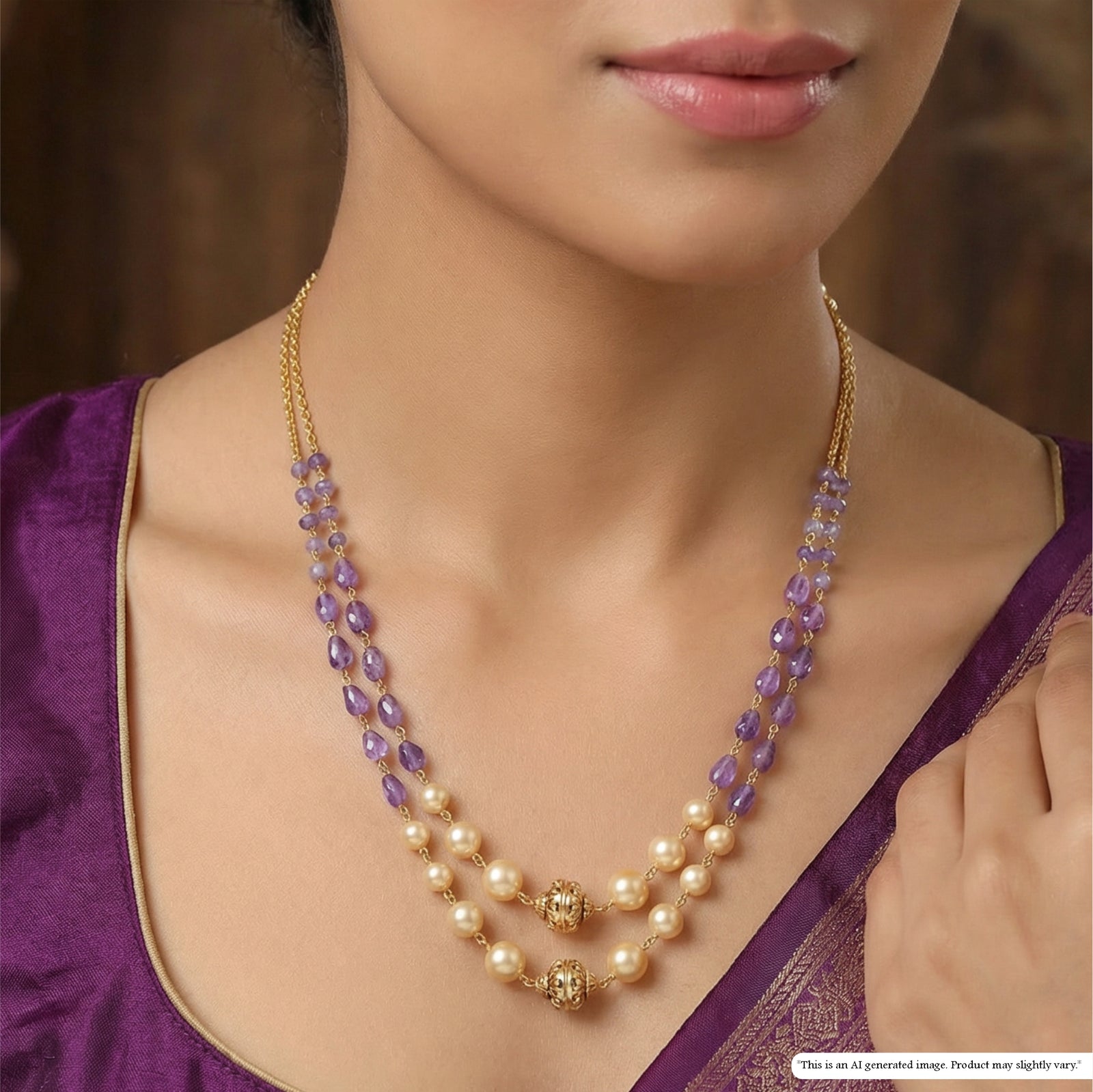 Charming Multi Strand with Structured Bead Flow and Pearl Cluster Detail