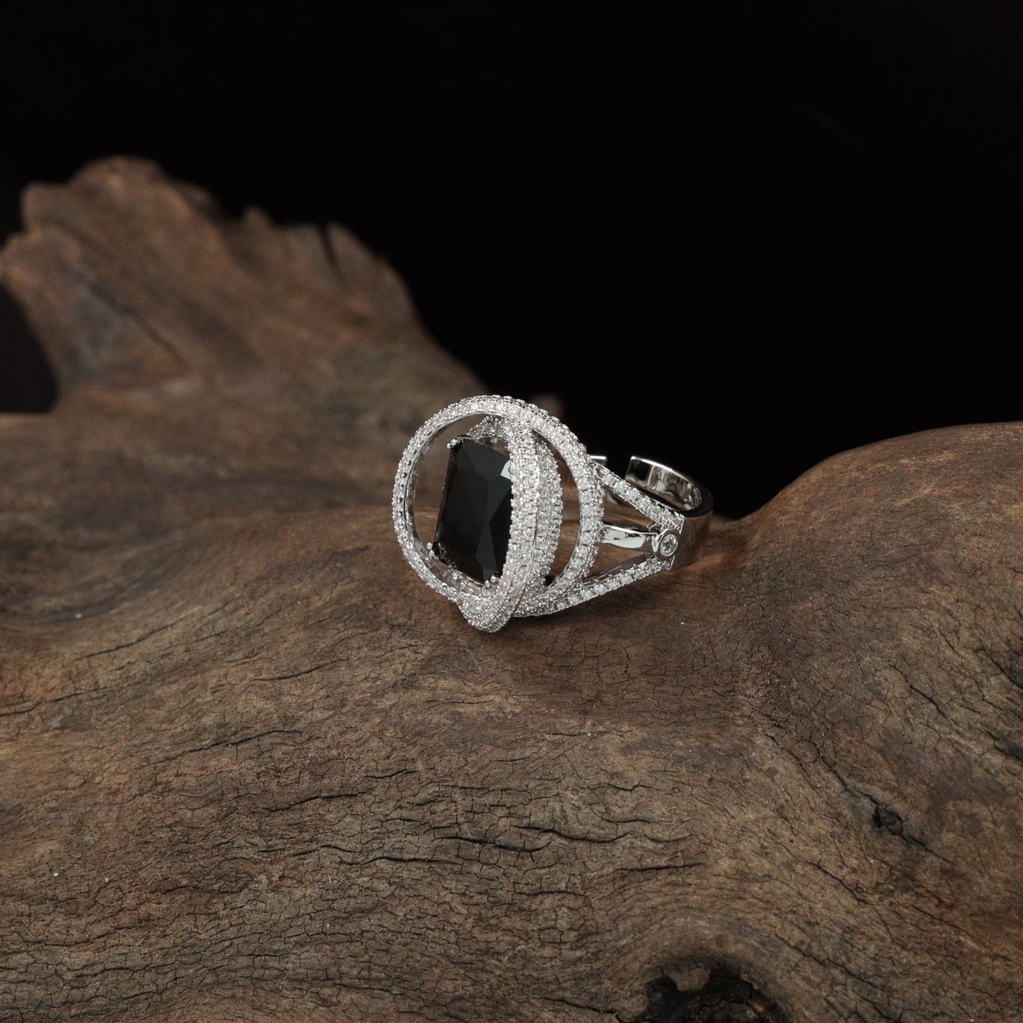Drape Halo Finger Ring with Elevated Centre Placement