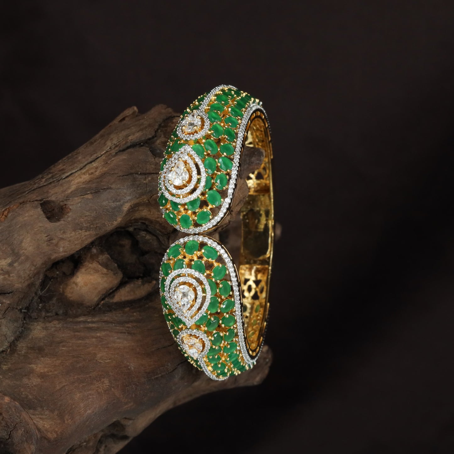 Paisley Bloom Kada with Twin Spiral Detailing