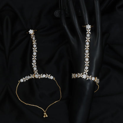 Marquise Vine Panja with Floral Cluster Connector Design