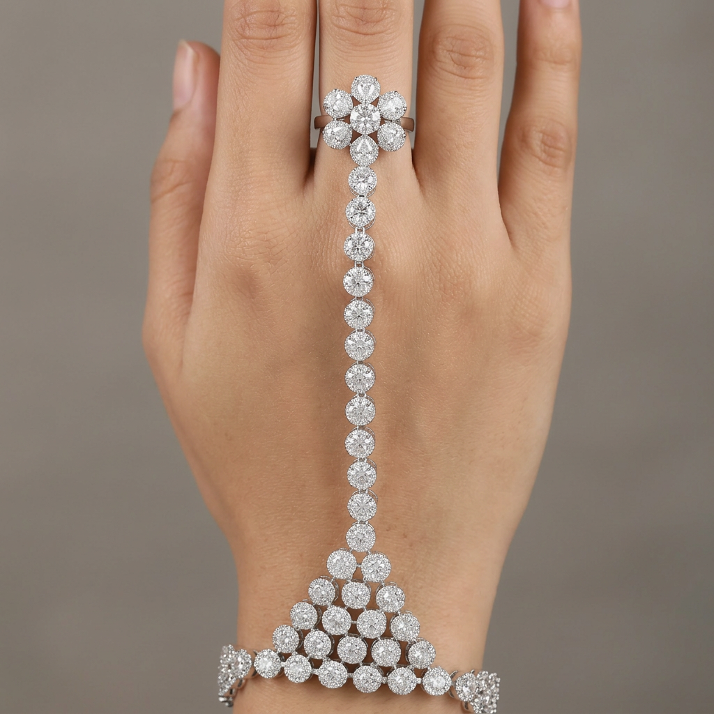 Floral Disc Chain Panja with Graduated Circle Link Design