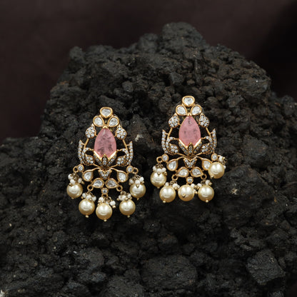 Elite Kundan Hangings With Intricate Fringe And Border Craftsmanship