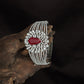 Crossvine Crest Kada with Curved Border Construction