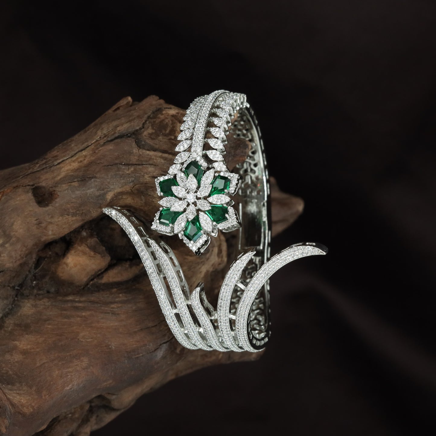 Knotted Petal Kada with Raised Floral Placement