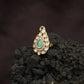 Festive Paisley Design Kundan Finger Ring With Sculpted Border Styling