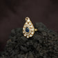 Festive Paisley Design Kundan Finger Ring With Sculpted Border Styling