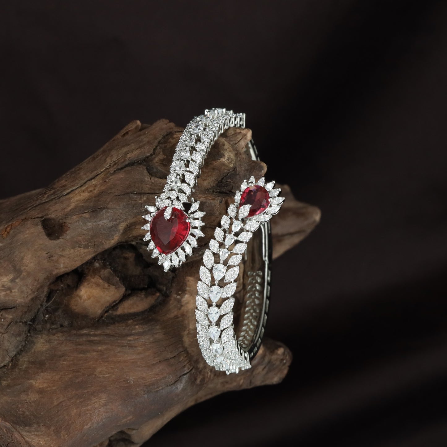 Tapered Vine Kada with Heart Drop End Detailing