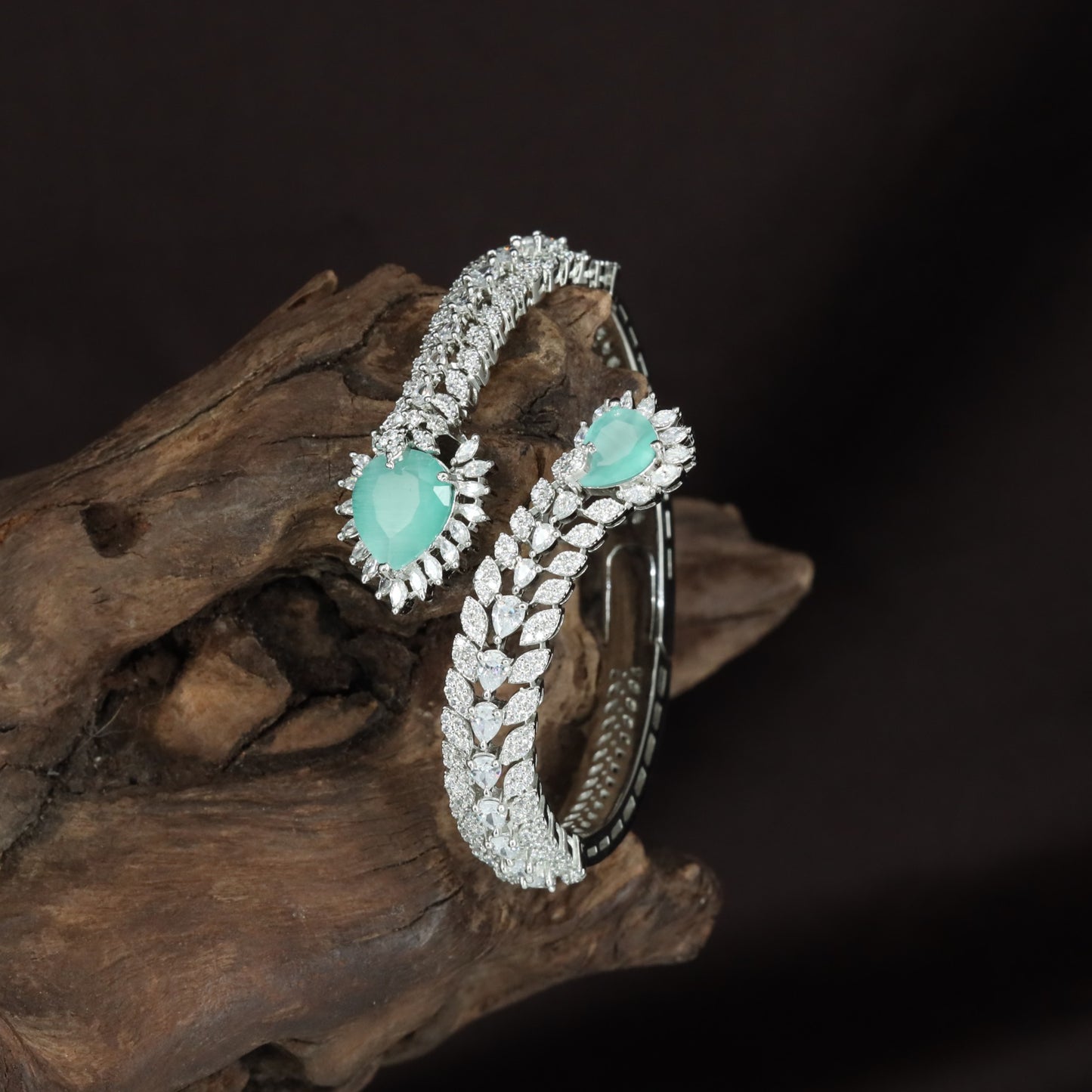 Tapered Vine Kada with Heart Drop End Detailing