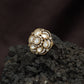 Elite Floral Arrangement Kundan Finger Ring With Halo Frame Styling