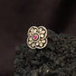 Royal Blossom Inspired Kundan Finger Ring With Layered Circular Detailing