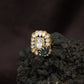 Regal Lotus Bloom Kundan Finger Ring With Pear Halo Detailing