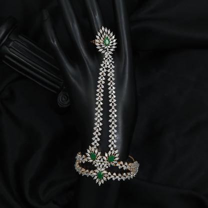 Exquisite Cascade Chain Panja with Floral Centre Arrangement