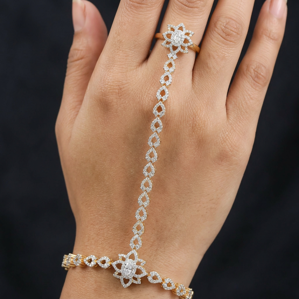 Premium Round Link Panja with Floral Connector Framework