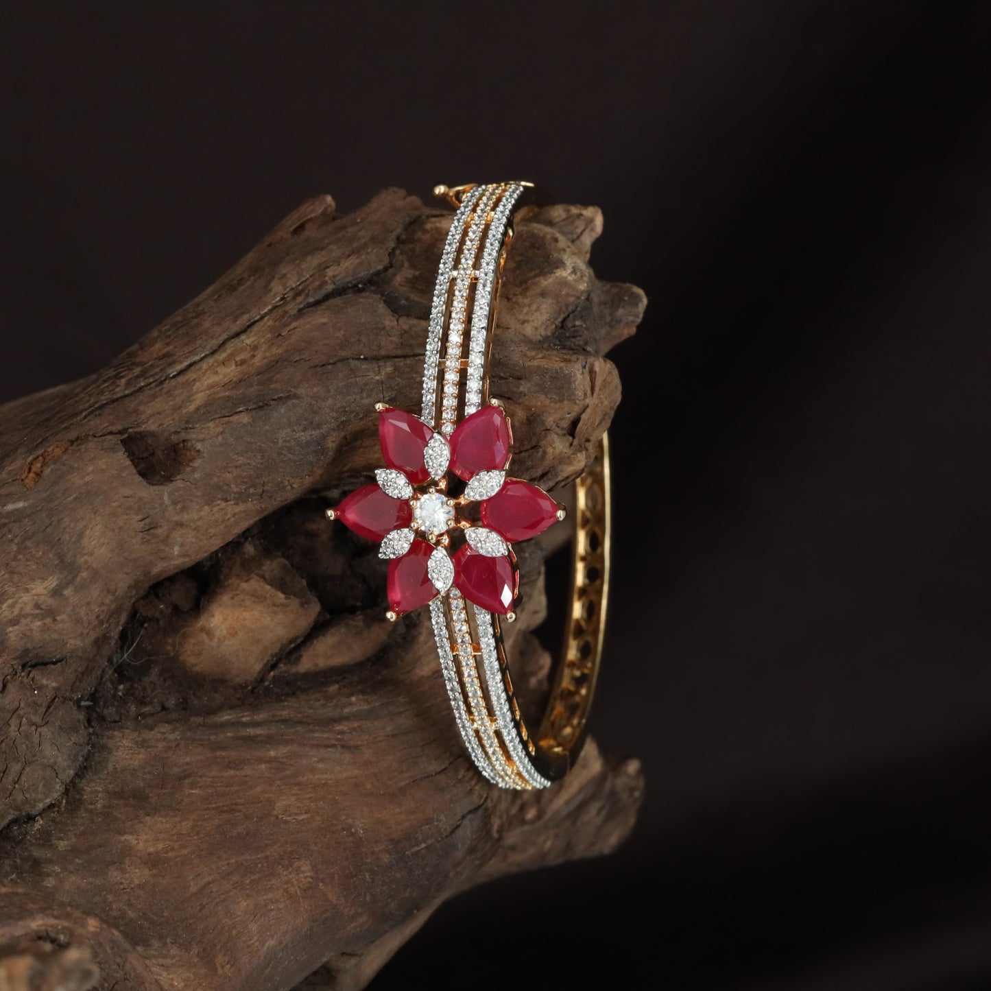 Petal Bloom Kada with Floral Centre Detailing