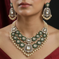 Luxury Connector Style Kundan Necklace with Ornate Centre Drop