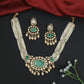 Noble Centre Frame Kundan Necklace with Suspended Bead Detailing