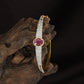 Designer Oval Stone Kada with Triple Crystal Line Styling
