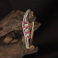 Party Wear Open Kada with Triple Crystal Line Finish