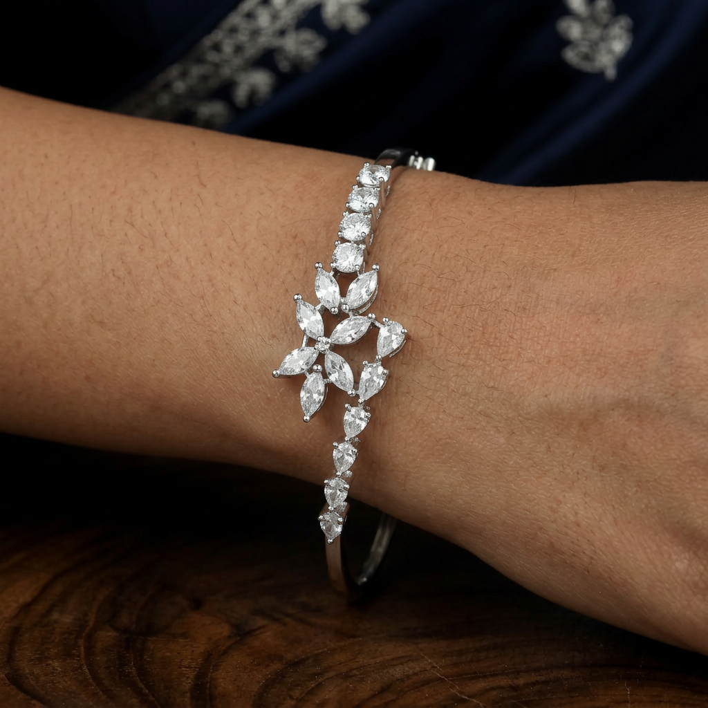 Leaf Garland Kada with Floral Spray Detailing