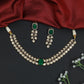 Jewelled Leaf Frame Kundan Choker with Coordinated Earring Pair