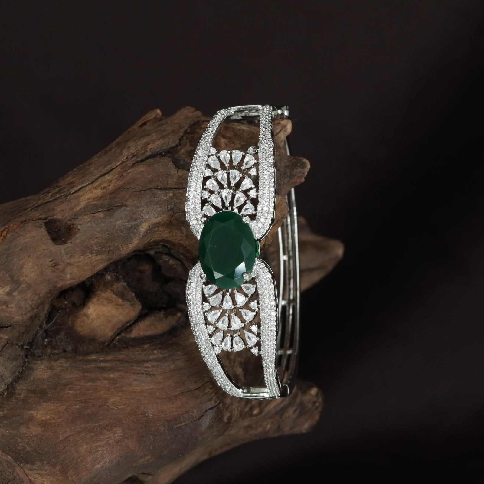 Bloom Kada with Structured Crystal Rows and Floral Panel Layout