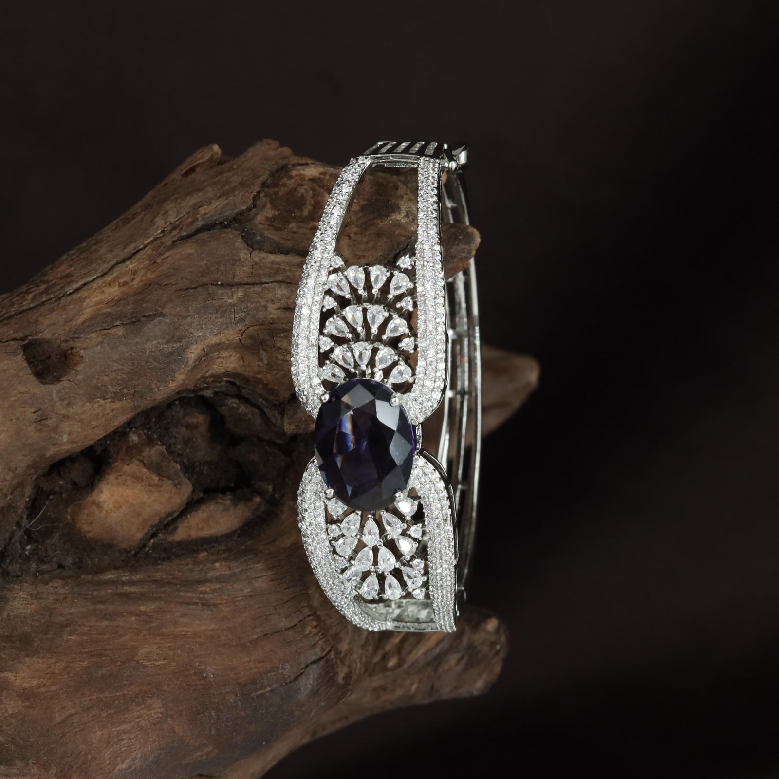 Bloom Kada with Structured Crystal Rows and Floral Panel Layout