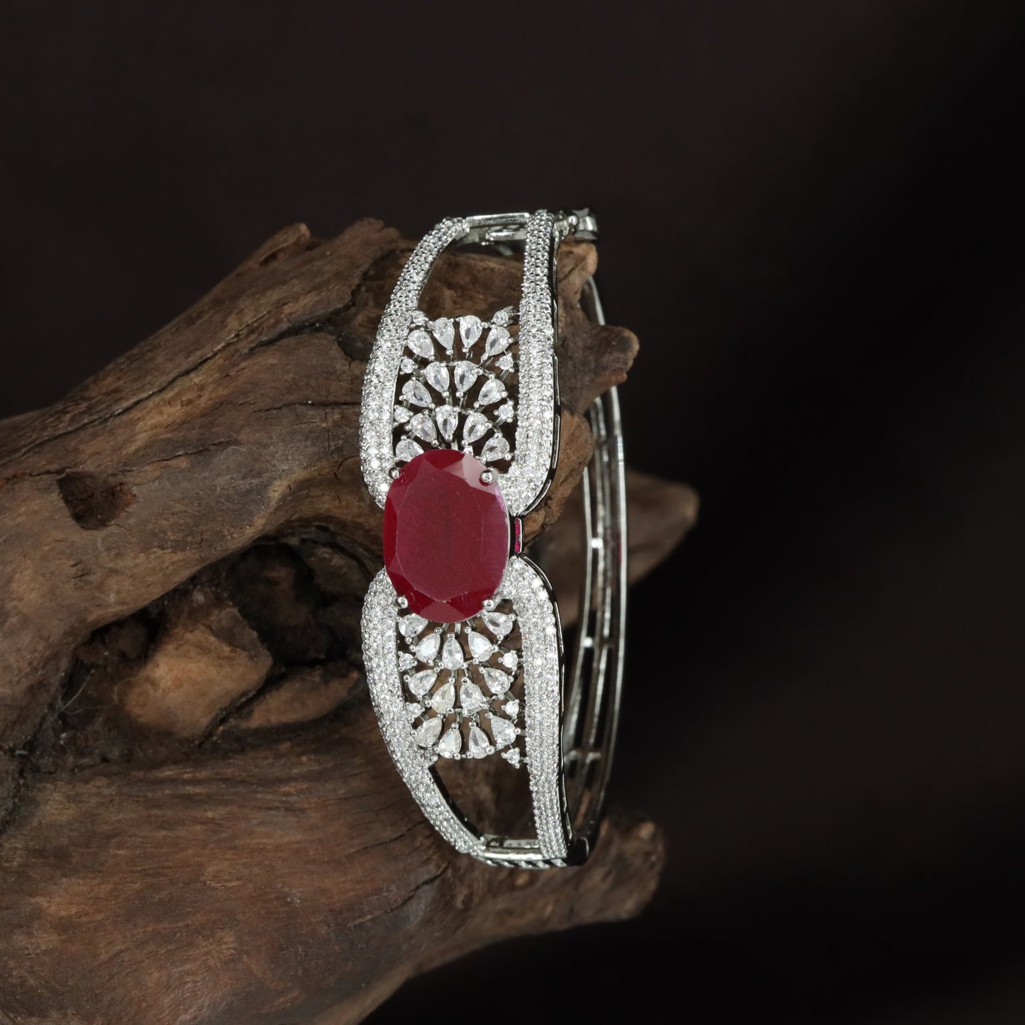 Bloom Kada with Structured Crystal Rows and Floral Panel Layout