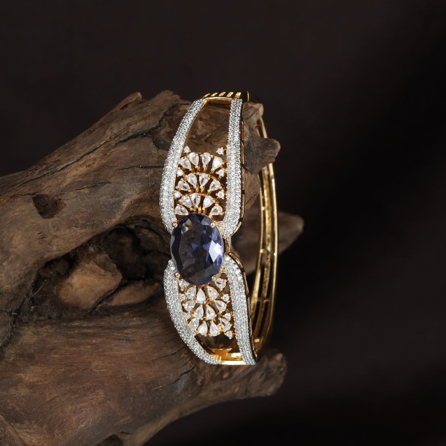 Bloom Kada with Structured Crystal Rows and Floral Panel Layout