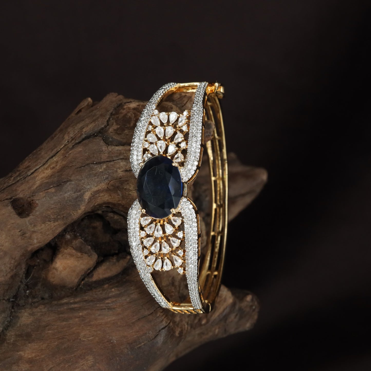 Bloom Kada with Structured Crystal Rows and Floral Panel Layout