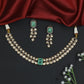 Jewelled Leaf Frame Kundan Choker with Coordinated Earring Pair