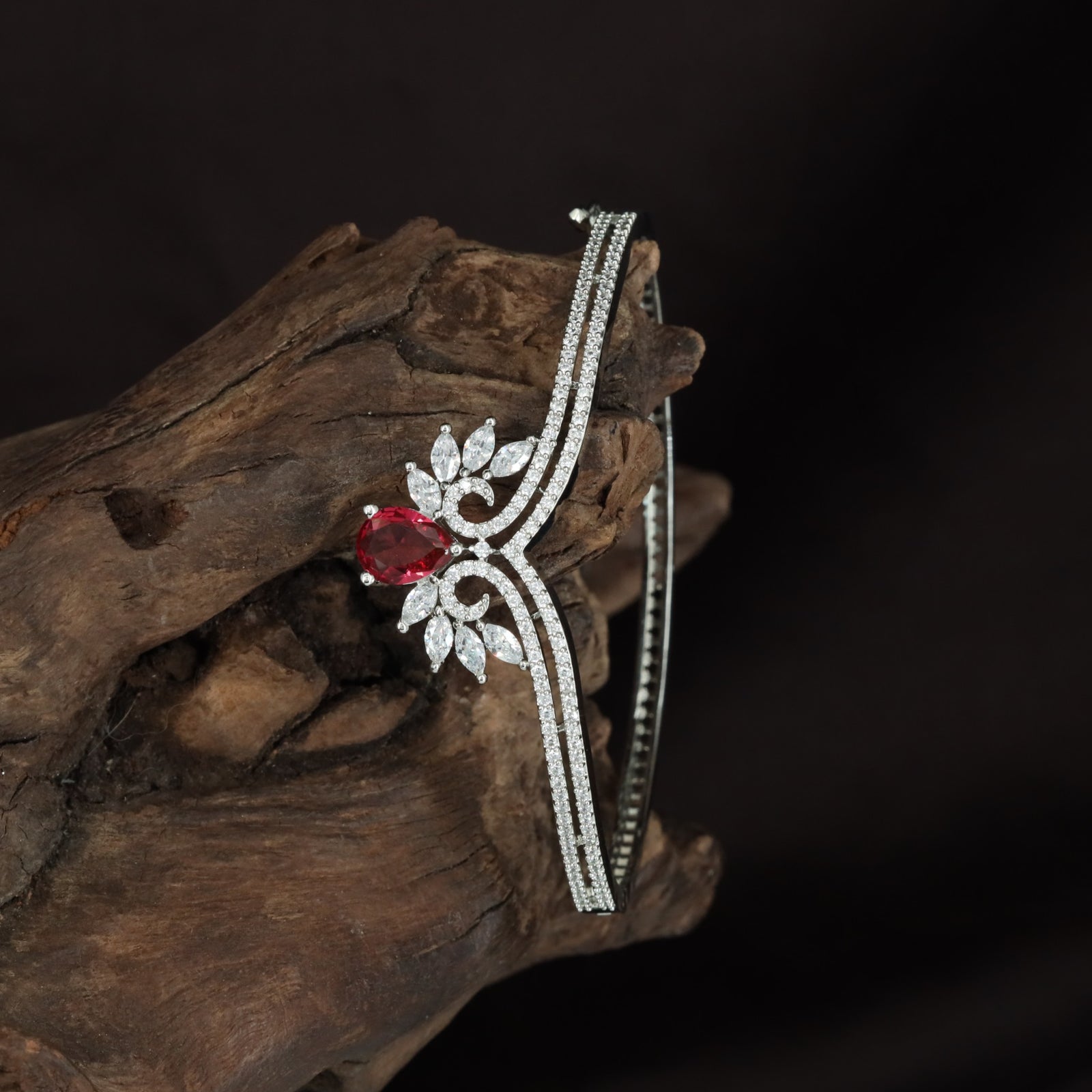 Bloom Kada with Decorative Flower Alignment and Triple Surface Texture