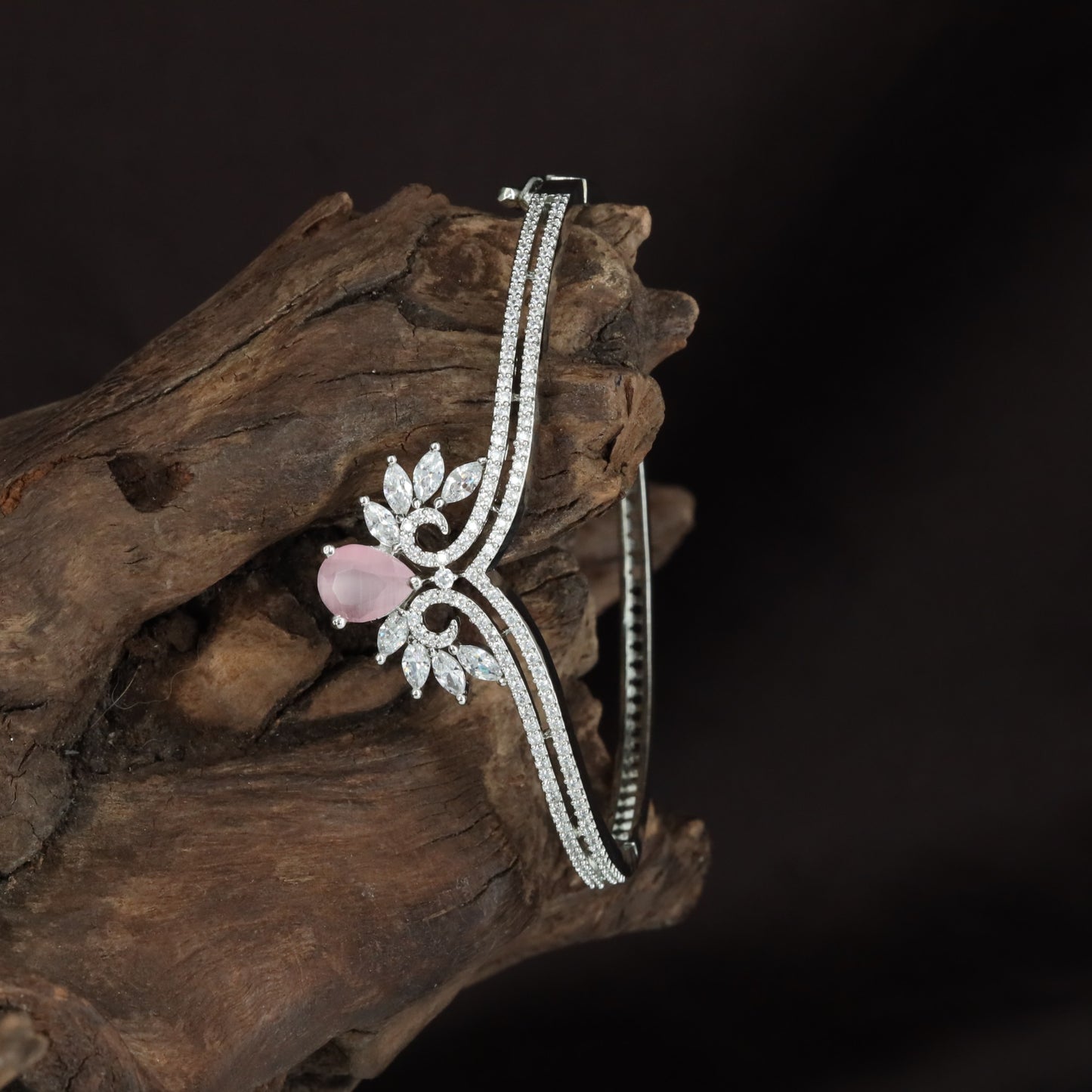 Bloom Kada with Decorative Flower Alignment and Triple Surface Texture