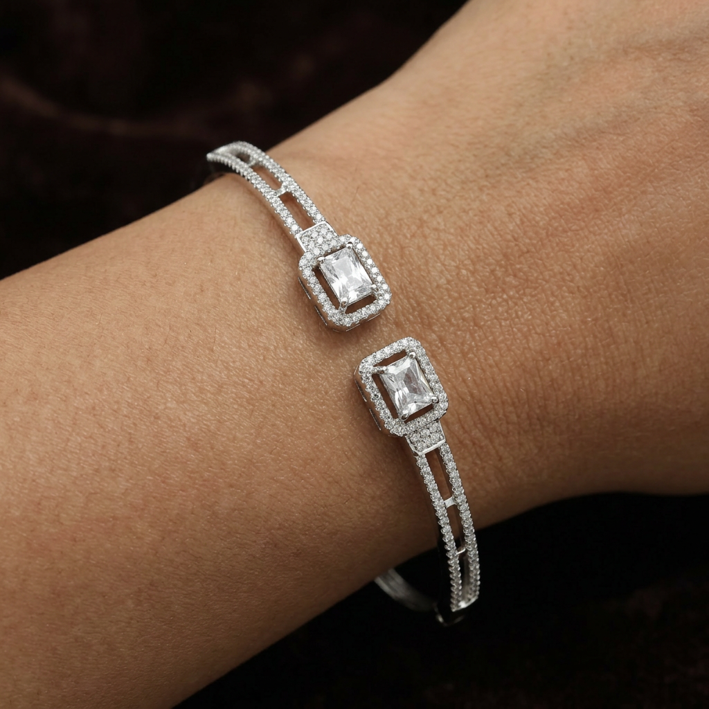 Modern Square Framework Kada with Contemporary Geometric Pattern