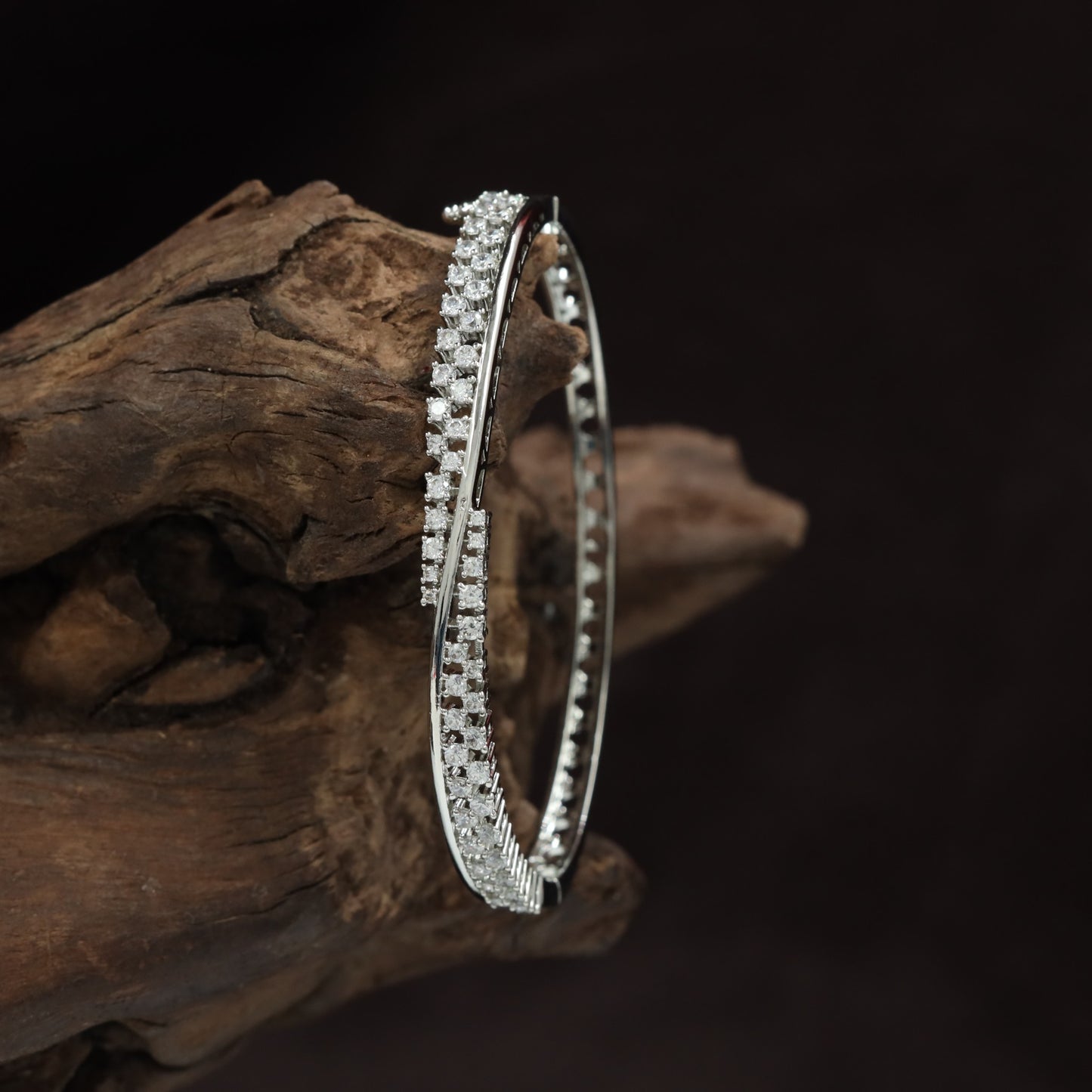 Crown Silhouette Designer Kada with Graduated Edge Arrangement
