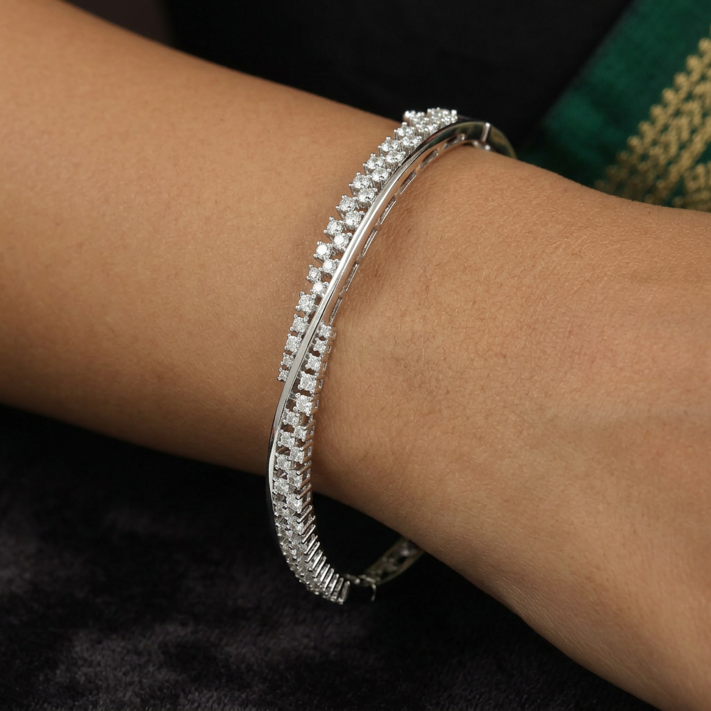 Crown Silhouette Designer Kada with Graduated Edge Arrangement
