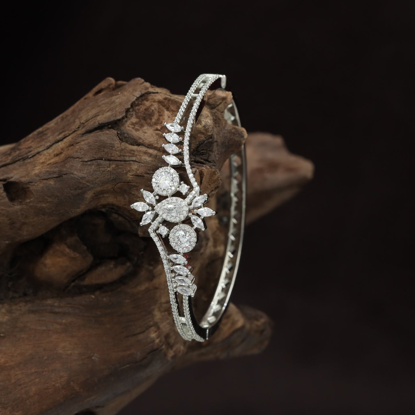 Bloom Cluster Statement Kada with Layered Floral Motif Design