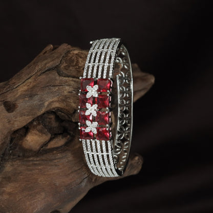 Bloom Kada with Parallel Surface Texture and Raised Floral Alignment