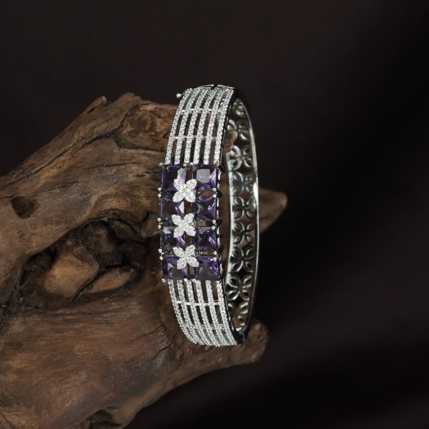 Bloom Kada with Parallel Surface Texture and Raised Floral Alignment