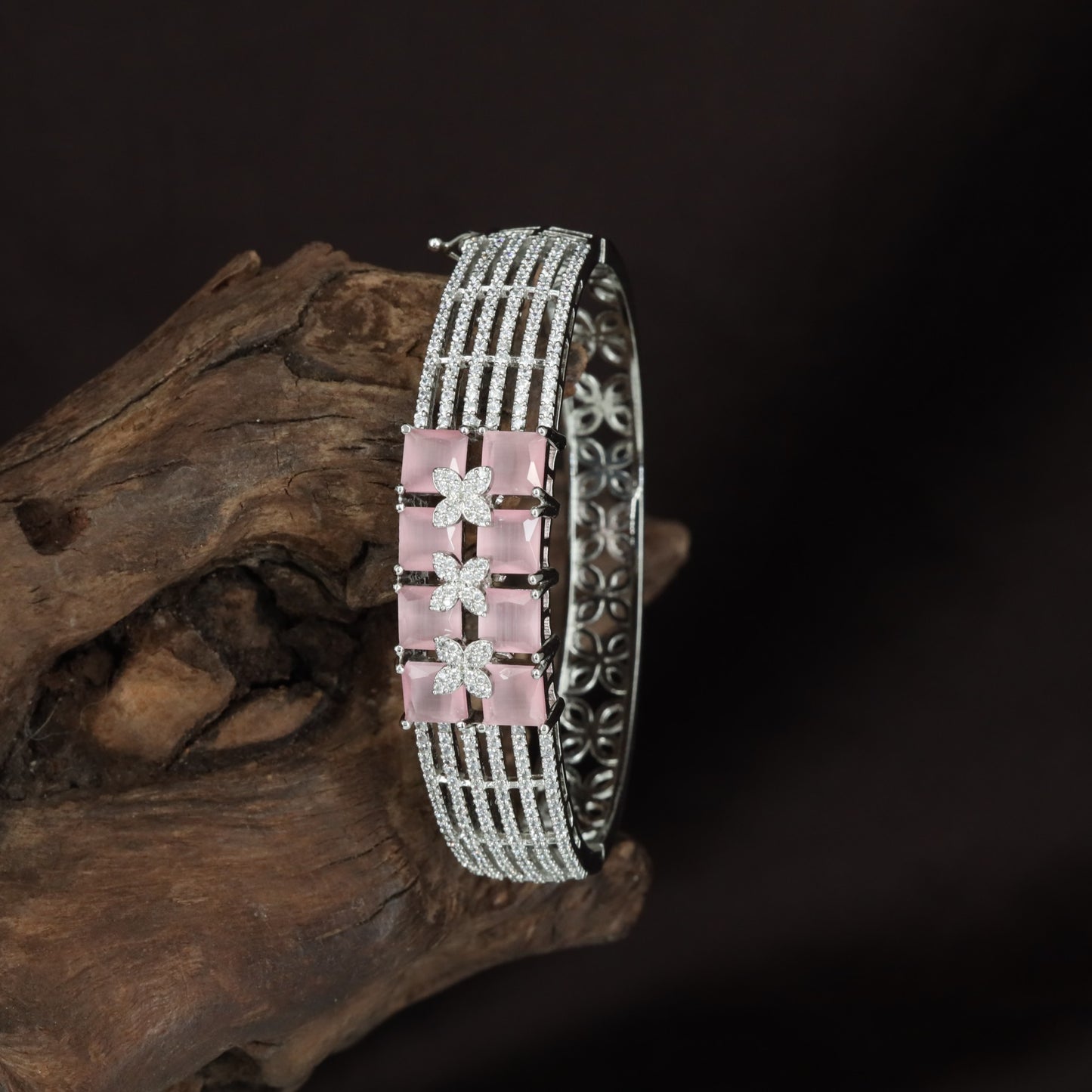 Bloom Kada with Parallel Surface Texture and Raised Floral Alignment