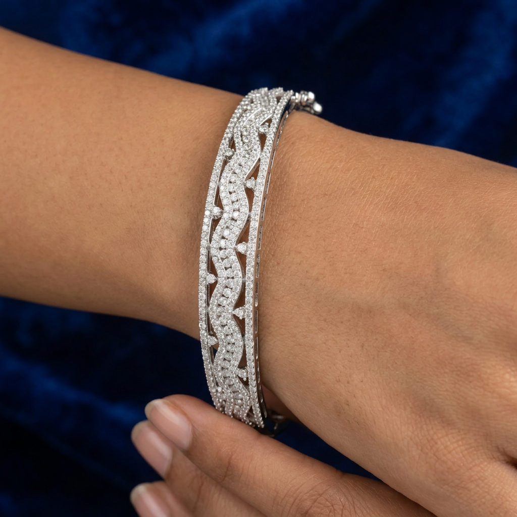 Luxury Kada featuring Intricate Circular Arrangement