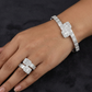 Square Connector Kada Set with Coordinated Finger Ring
